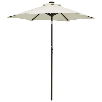 vidaXL Outdoor Umbrella Parasol with Solar LEDs Tilting Patio Sunshade Shelter - Umbrella
