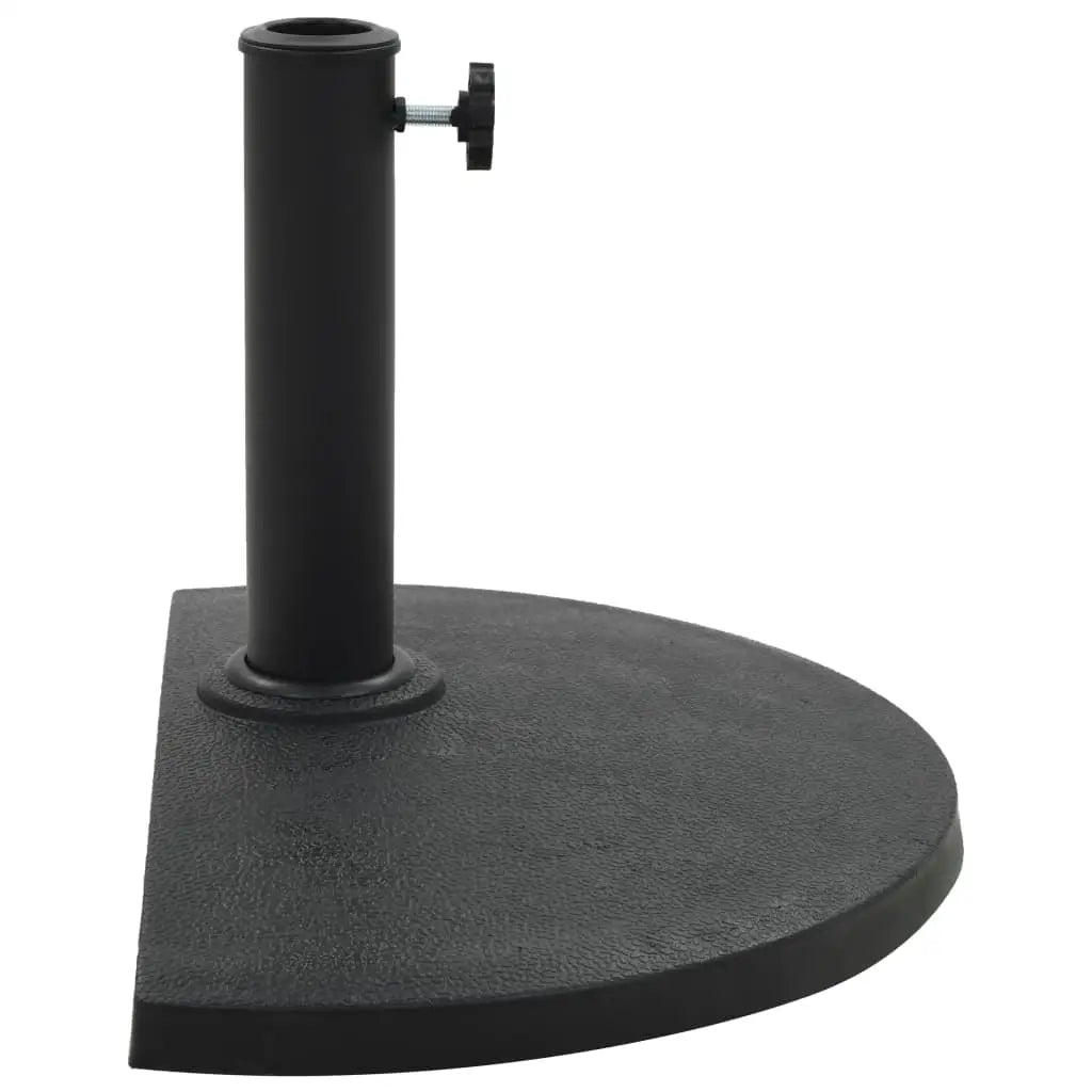 vidaXL Parasol Base Half Round Polyresin 19.8 lb Black - Umbrella Base