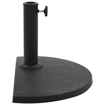 vidaXL Parasol Base Half Round Polyresin 19.8 lb Black - Umbrella Base