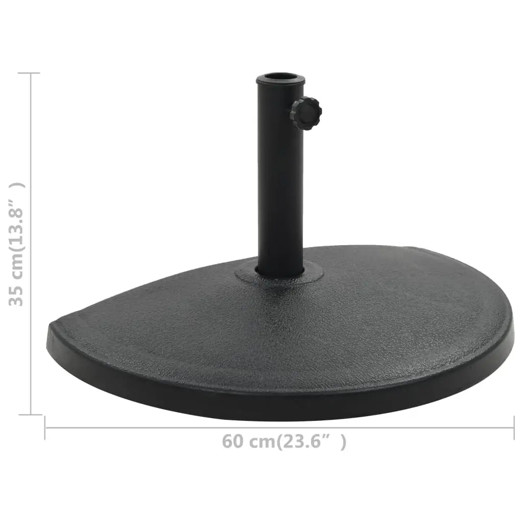 vidaXL Parasol Base Half Round Polyresin 33.1 lb Black - Umbrella Base