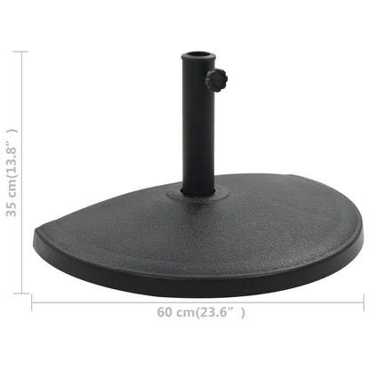 vidaXL Parasol Base Half Round Polyresin 33.1 lb Black - Umbrella Base