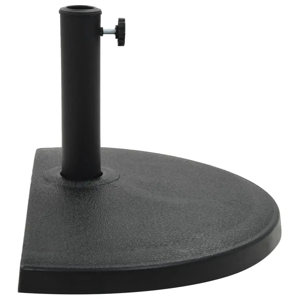 vidaXL Parasol Base Half Round Polyresin 33.1 lb Black - Umbrella Base