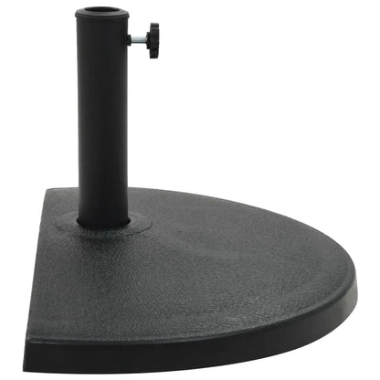 vidaXL Parasol Base Half Round Polyresin 33.1 lb Black - Umbrella Base