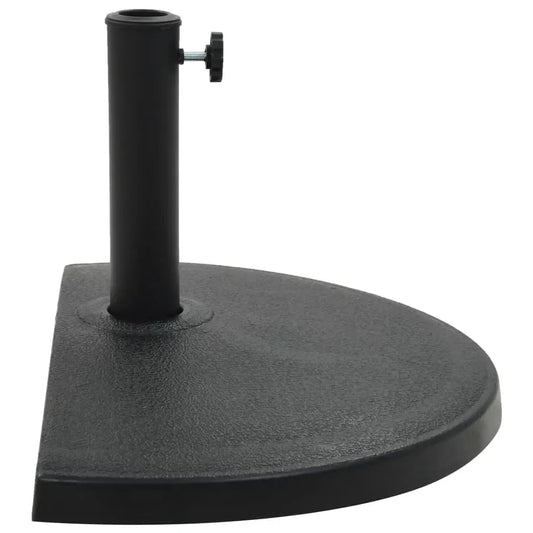 vidaXL Parasol Base Half Round Polyresin 33.1 lb Black - Umbrella Base