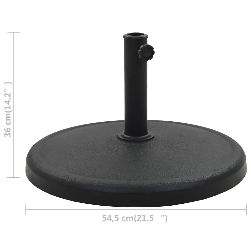 vidaXL Parasol Base Round Polyresin 41.9 lb Black - Umbrella Base