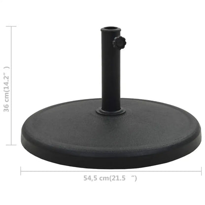 vidaXL Parasol Base Round Polyresin 41.9 lb Black - Umbrella Base
