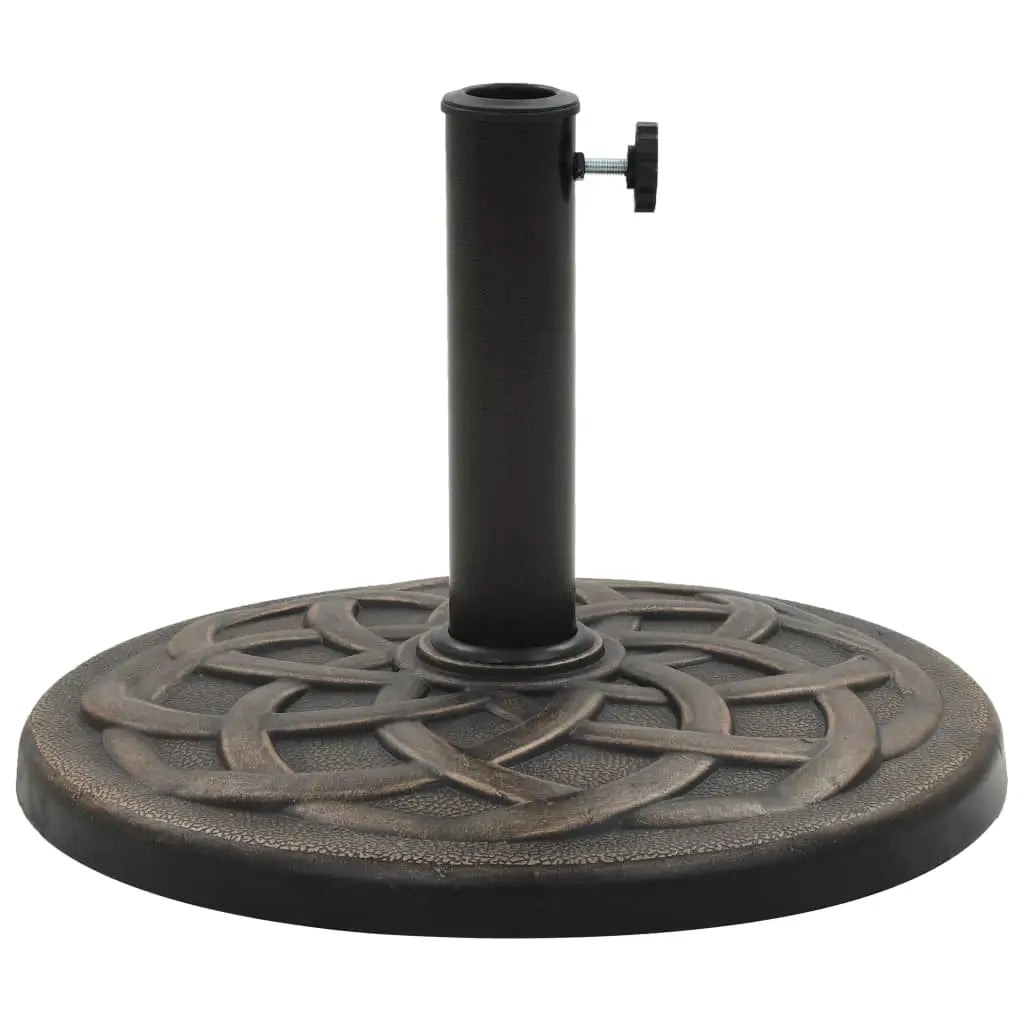vidaXL Parasol Base Round Polyresin 41.9 lb Bronze - Umbrella Base