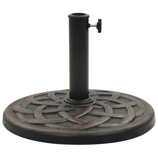 vidaXL Parasol Base Round Polyresin 41.9 lb Bronze - Umbrella Base