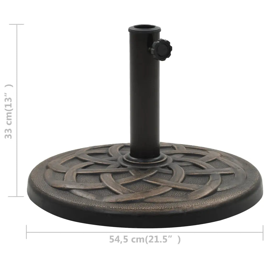 vidaXL Parasol Base Round Polyresin 41.9 lb Bronze - Umbrella Base