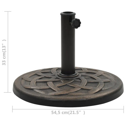 vidaXL Parasol Base Round Polyresin 41.9 lb Bronze - Umbrella Base