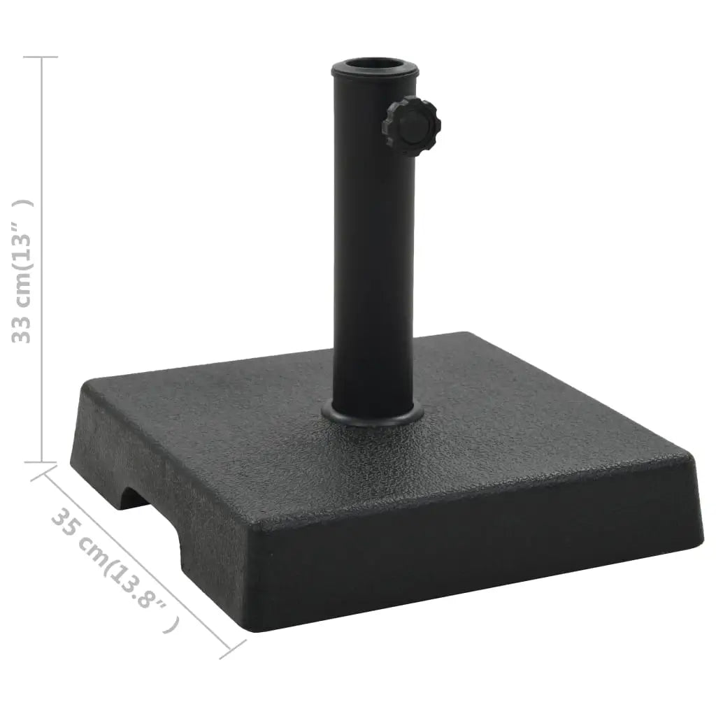 vidaXL Parasol Base Square Polyresin 17.6 lb Black - Umbrella Base