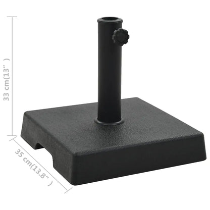 vidaXL Parasol Base Square Polyresin 17.6 lb Black - Umbrella Base