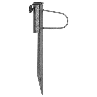 vidaXL Parasol Stands with Spikes 2 pcs 7.5’’x16.5’’ Galvanized Steel - Umbrella Stand
