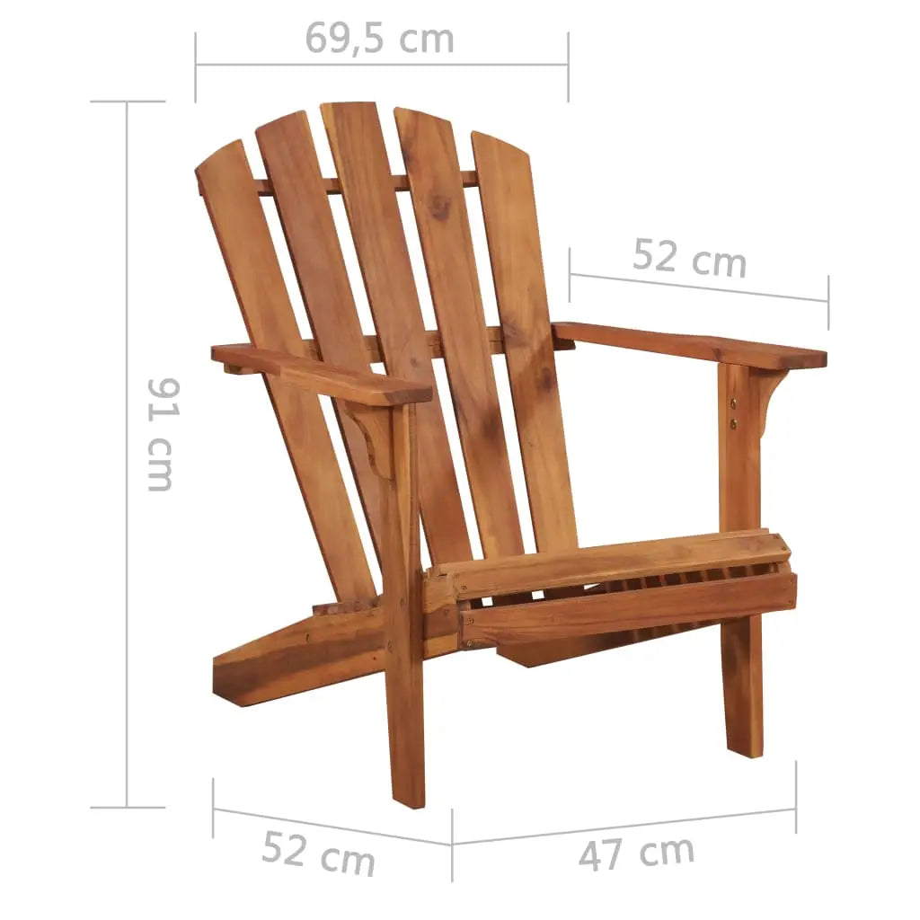 vidaXL Patio Adirondack Chair Solid Acacia Wood - Adirondack Chair
