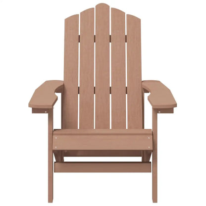 vidaXL Patio Adirondack Chair with Table HDPE Brown - Outdoor Chair