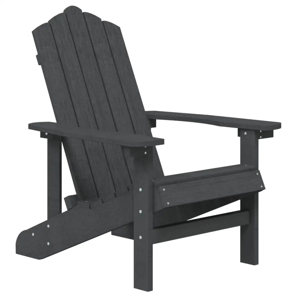 vidaXL Patio Adirondack Chairs with Table HDPE Anthracite - Adirondack Chairs