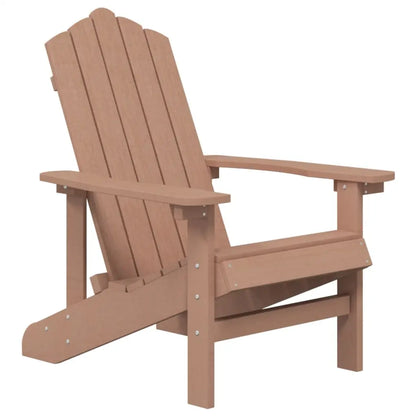 vidaXL Patio Adirondack Chairs with Table HDPE Brown - Adirondack Chairs
