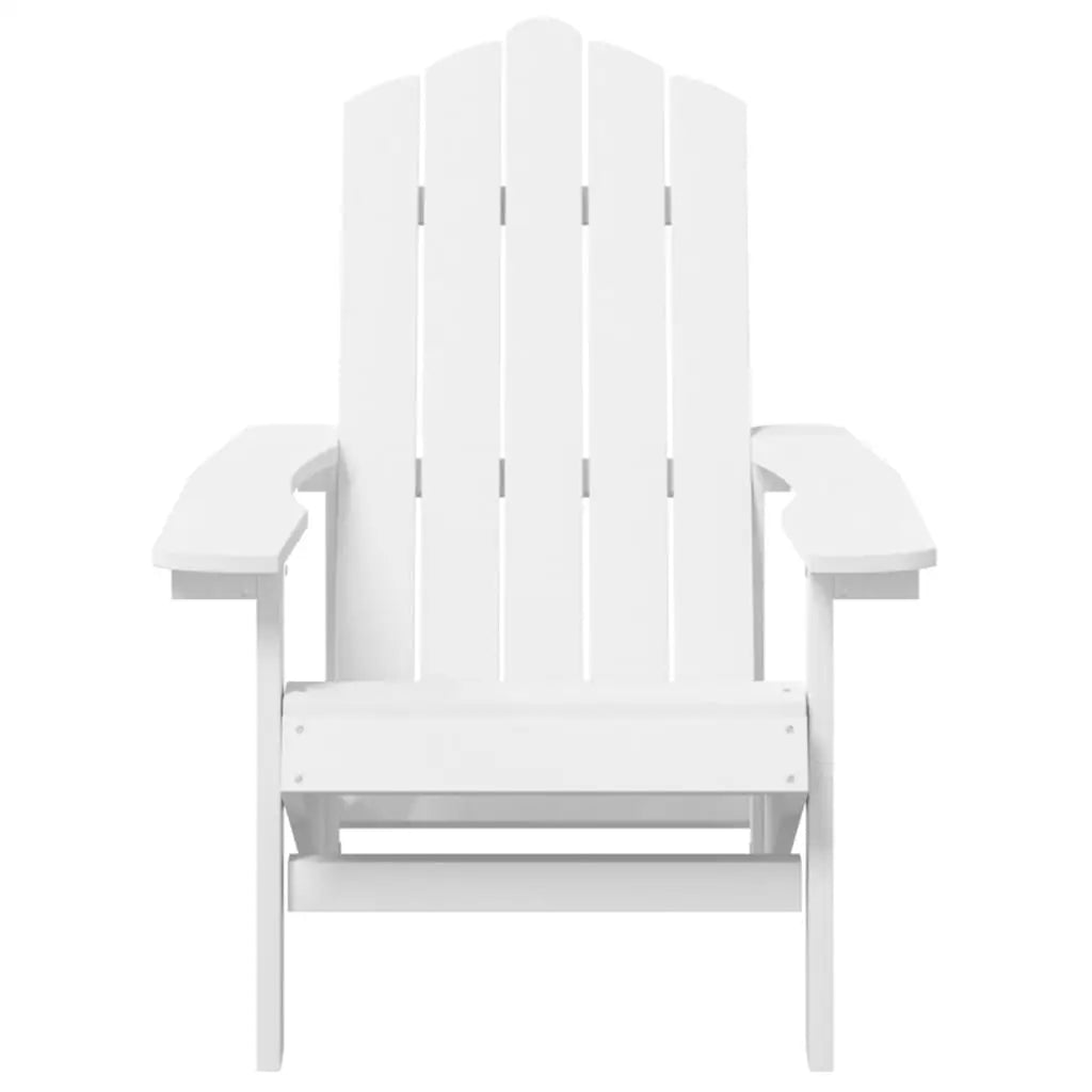 vidaXL Patio Adirondack Chairs with Table HDPE White - Adirondack Chairs
