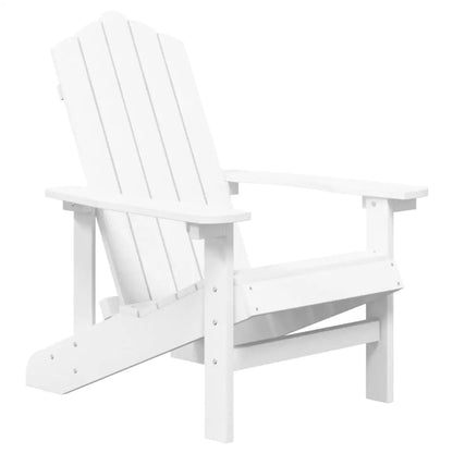 vidaXL Patio Adirondack Chairs with Table HDPE White - Adirondack Chairs