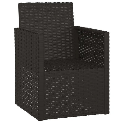 vidaXL Patio Armchair with Cushion Black Poly Rattan - Armchair