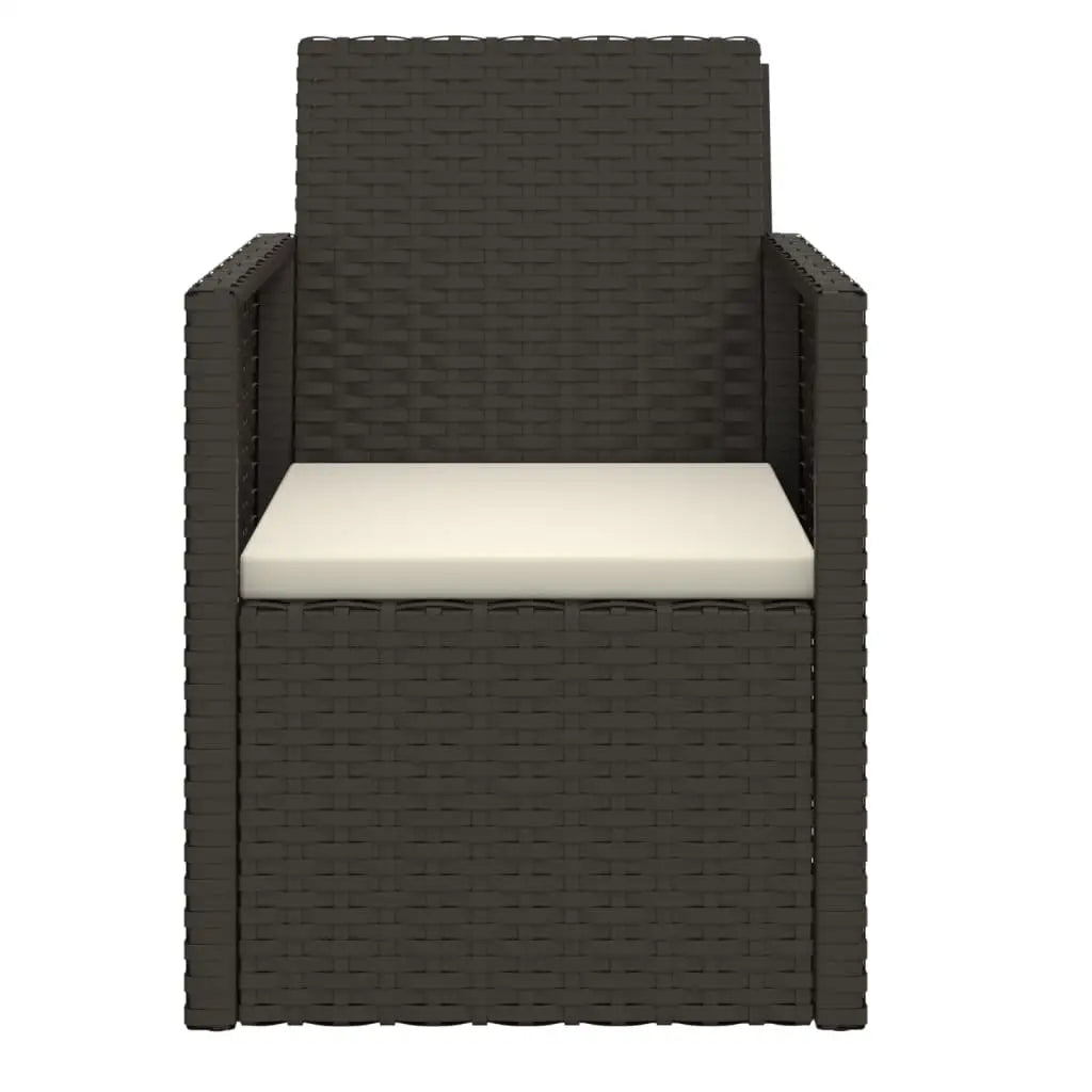 vidaXL Patio Armchair with Cushion Black Poly Rattan - Armchair