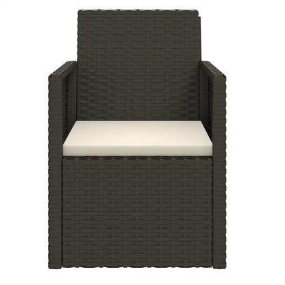 vidaXL Patio Armchair with Cushion Black Poly Rattan - Armchair