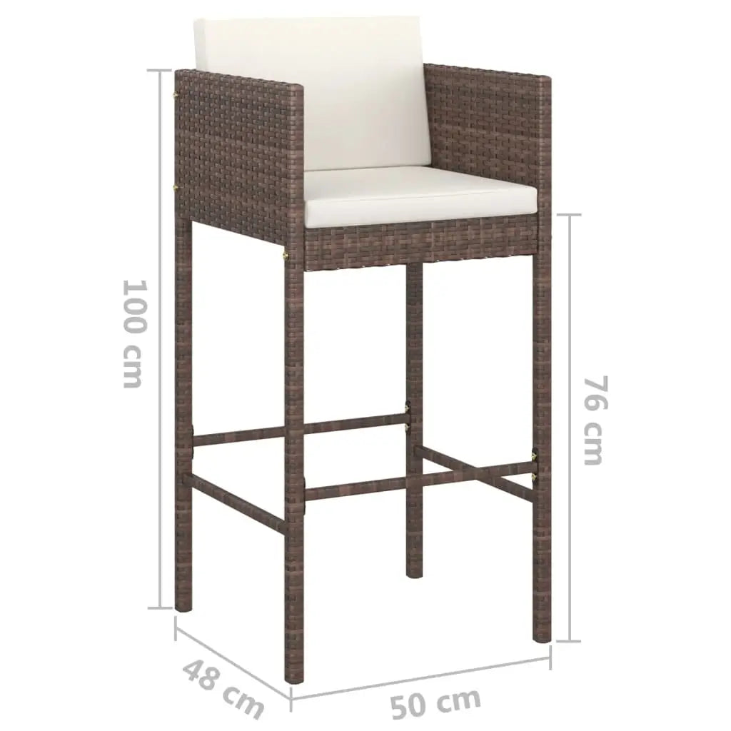 vidaXL Patio Bar Set Outdoor Bistro Set Bar Stool Bistro Table Poly Rattan - Outdoor Furniture Set
