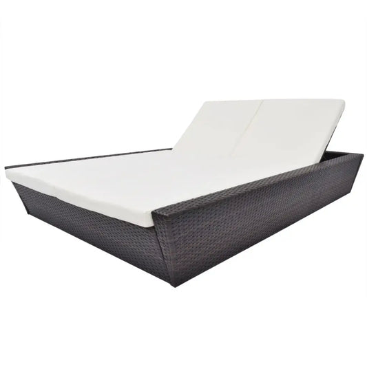 vidaXL Patio Bed Outdoor Rattan Daybed Lounge Bed with Cushion Poly Rattan - Outdoor Bed