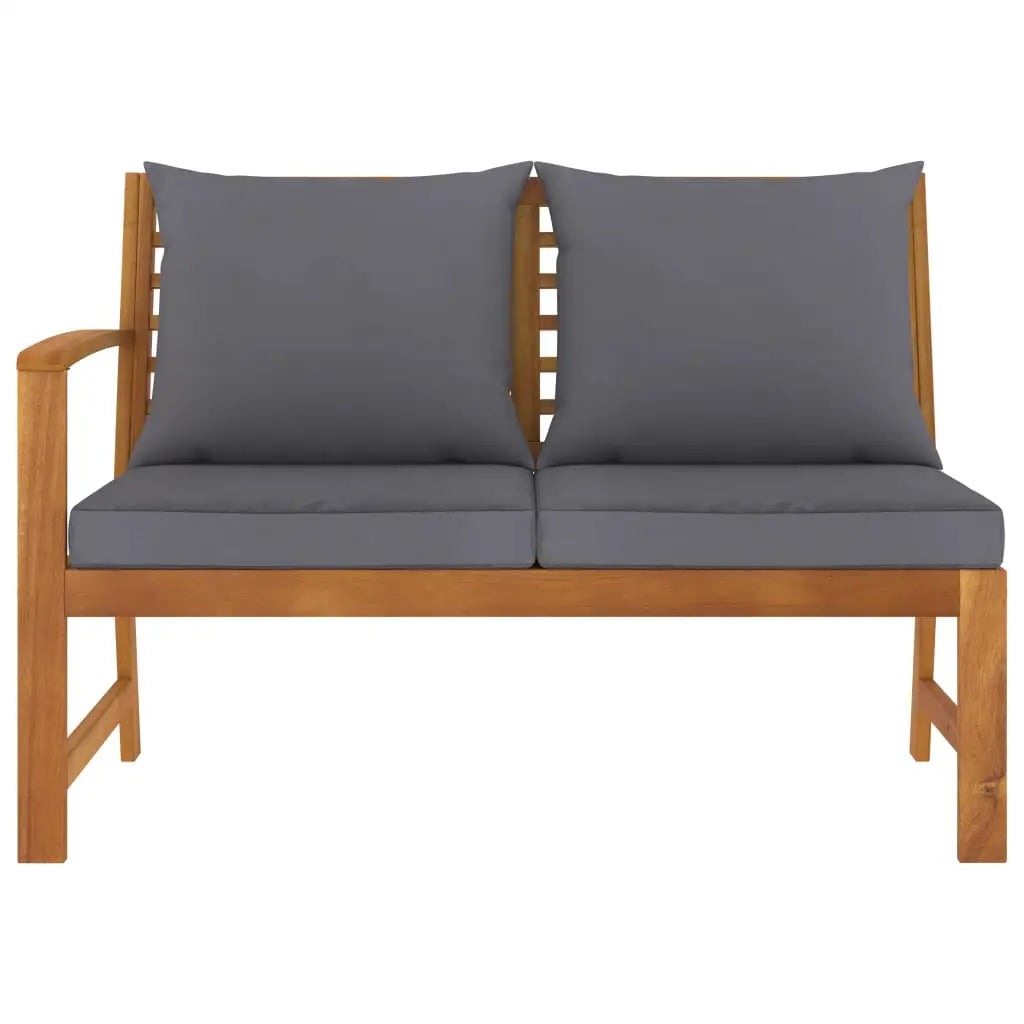 vidaXL Patio Bench 45.1’’ with Dark Gray Cushion Solid Acacia Wood - Patio Bench