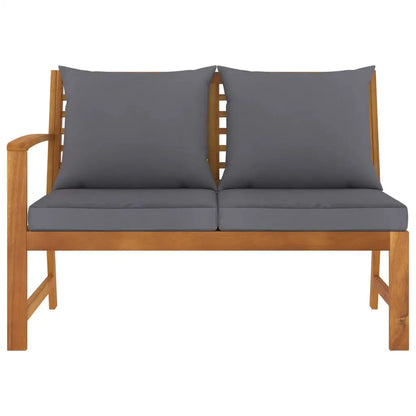vidaXL Patio Bench 45.1’’ with Dark Gray Cushion Solid Acacia Wood - Patio Bench