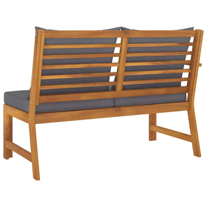 vidaXL Patio Bench 45.1’’ with Dark Gray Cushion Solid Acacia Wood - Patio Bench