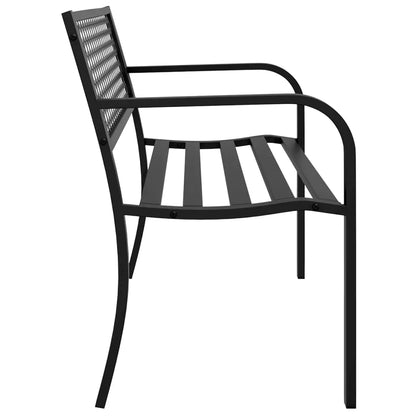 vidaXL Patio Bench 46.9’’ Black Steel - Outdoor Bench