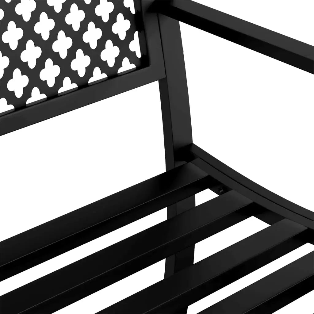 vidaXL Patio Bench 46.9’’ Black Steel - Outdoor Bench