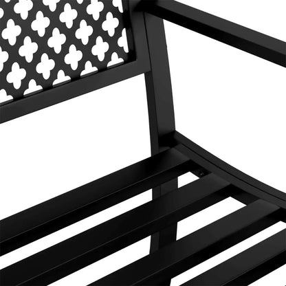vidaXL Patio Bench 46.9’’ Black Steel - Outdoor Bench