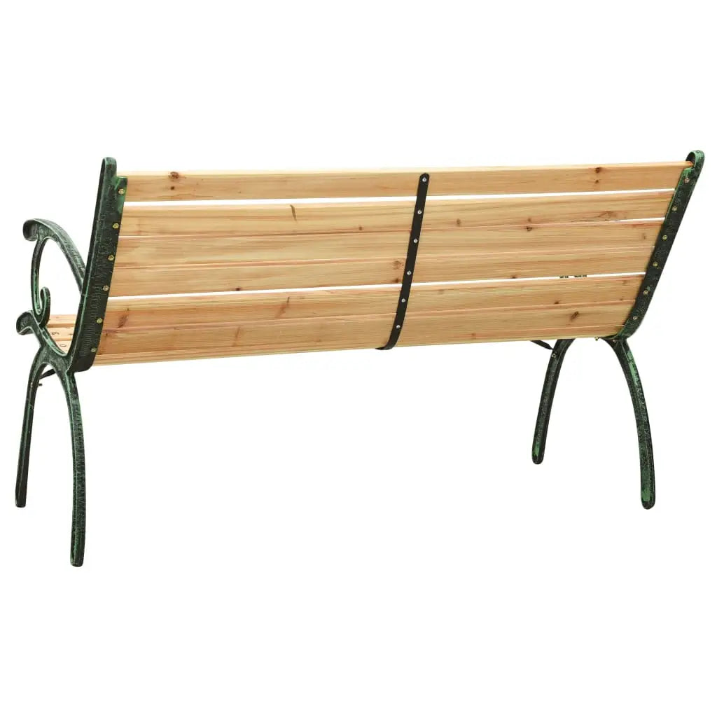 vidaXL Patio Bench 48.4’’ Cast Iron and Solid Firwood - Outdoor Bench