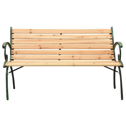 vidaXL Patio Bench 48.4’’ Cast Iron and Solid Firwood - Outdoor Bench