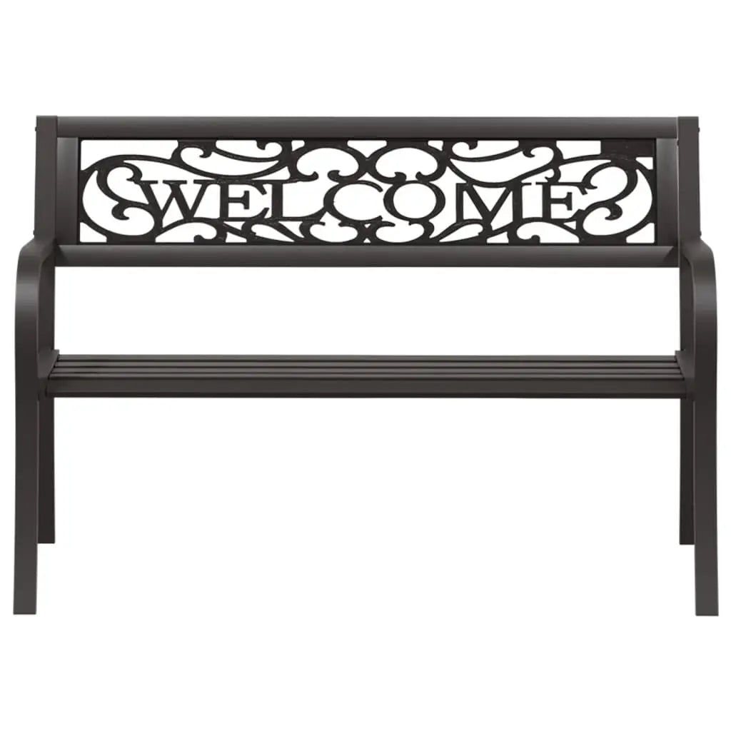 vidaXL Patio Bench 49.2’’ Steel Black - Outdoor Bench