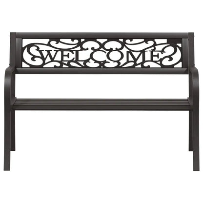 vidaXL Patio Bench 49.2’’ Steel Black - Outdoor Bench