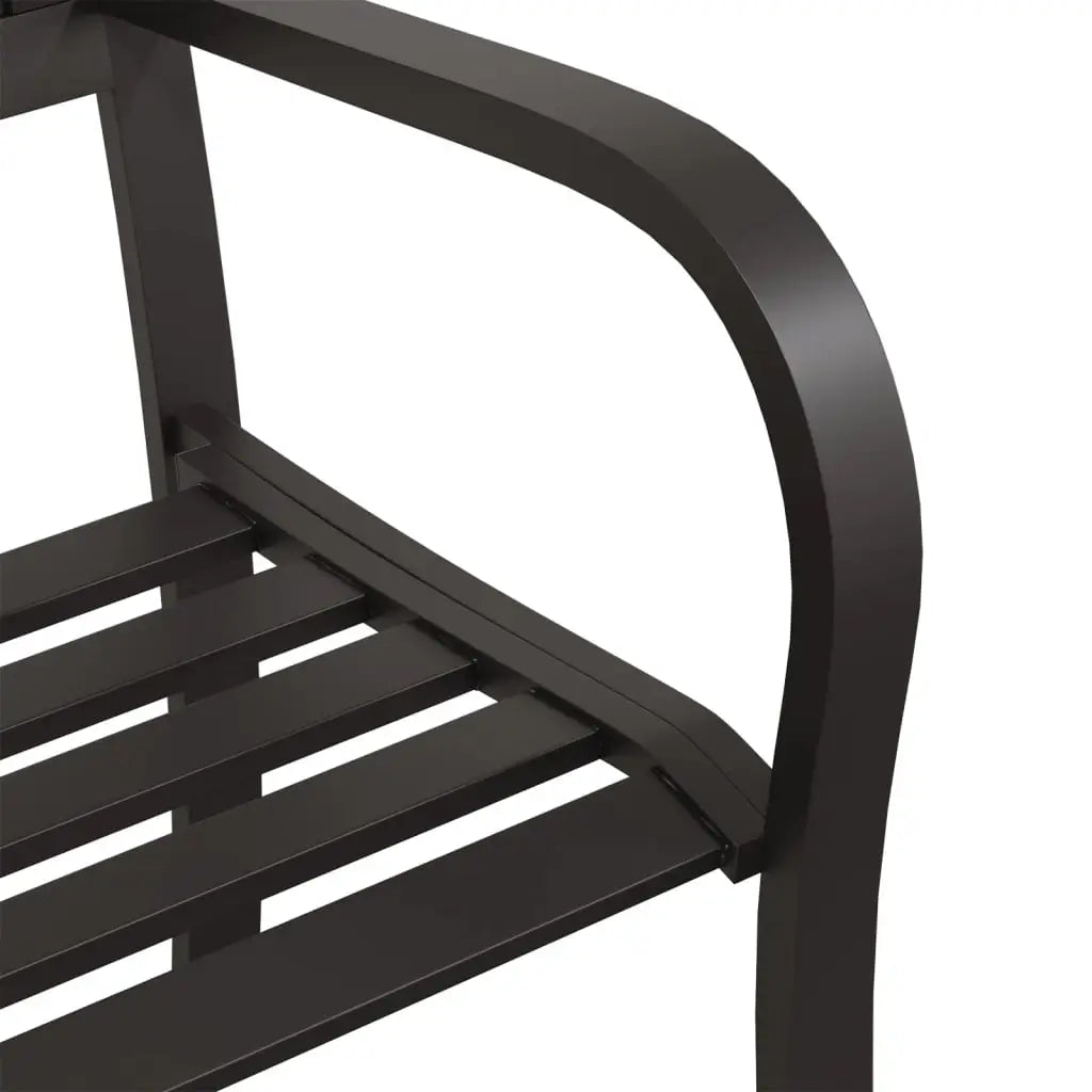 vidaXL Patio Bench 49.2’’ Steel Black - Outdoor Bench
