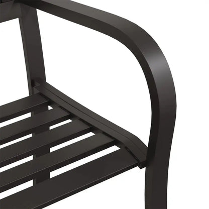 vidaXL Patio Bench 49.2’’ Steel Black - Outdoor Bench