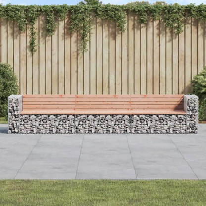 vidaXL Patio Bench Gabion Design Outdoor Seating Bench Loveseat Solid Wood - Natural douglas / 1 pcs/ piece - Outdoor