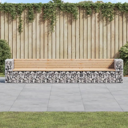 vidaXL Patio Bench Gabion Design Outdoor Seating Bench Loveseat Solid Wood - Natural pine / 1 pcs/ piece - Outdoor Bench
