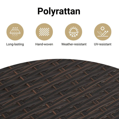 vidaXL Patio Bench with Cushions Beige Poly Rattan - Patio Bench