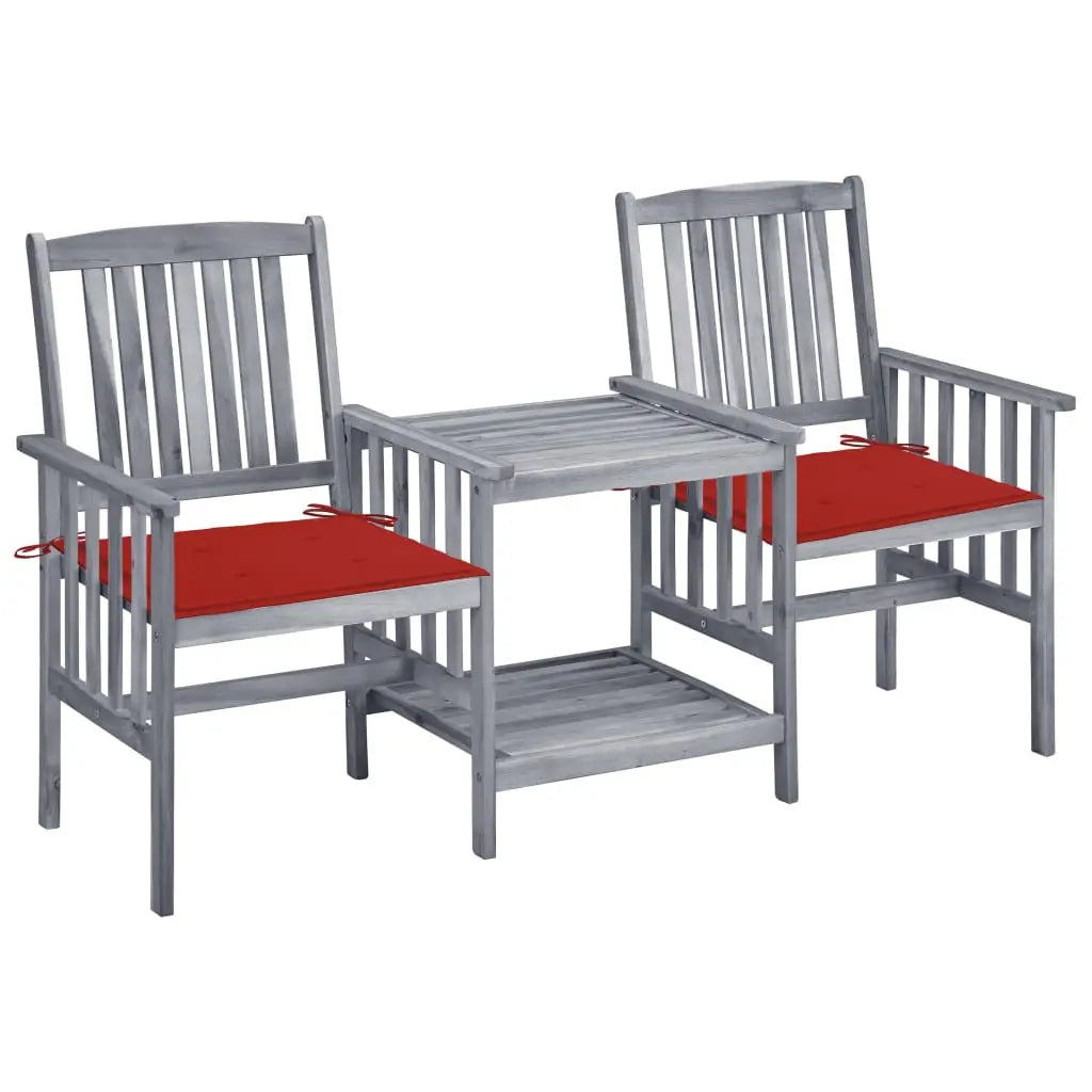 vidaXL Patio Bistro Set Table and Chairs Conversation Set Solid Acacia Wood - Bistro Set