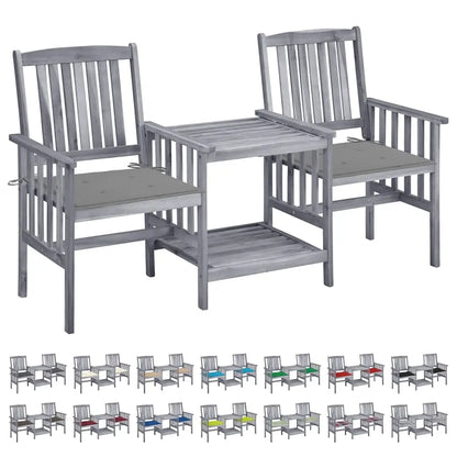 vidaXL Patio Bistro Set Table and Chairs Conversation Set Solid Acacia Wood - Anthracite - Bistro Set