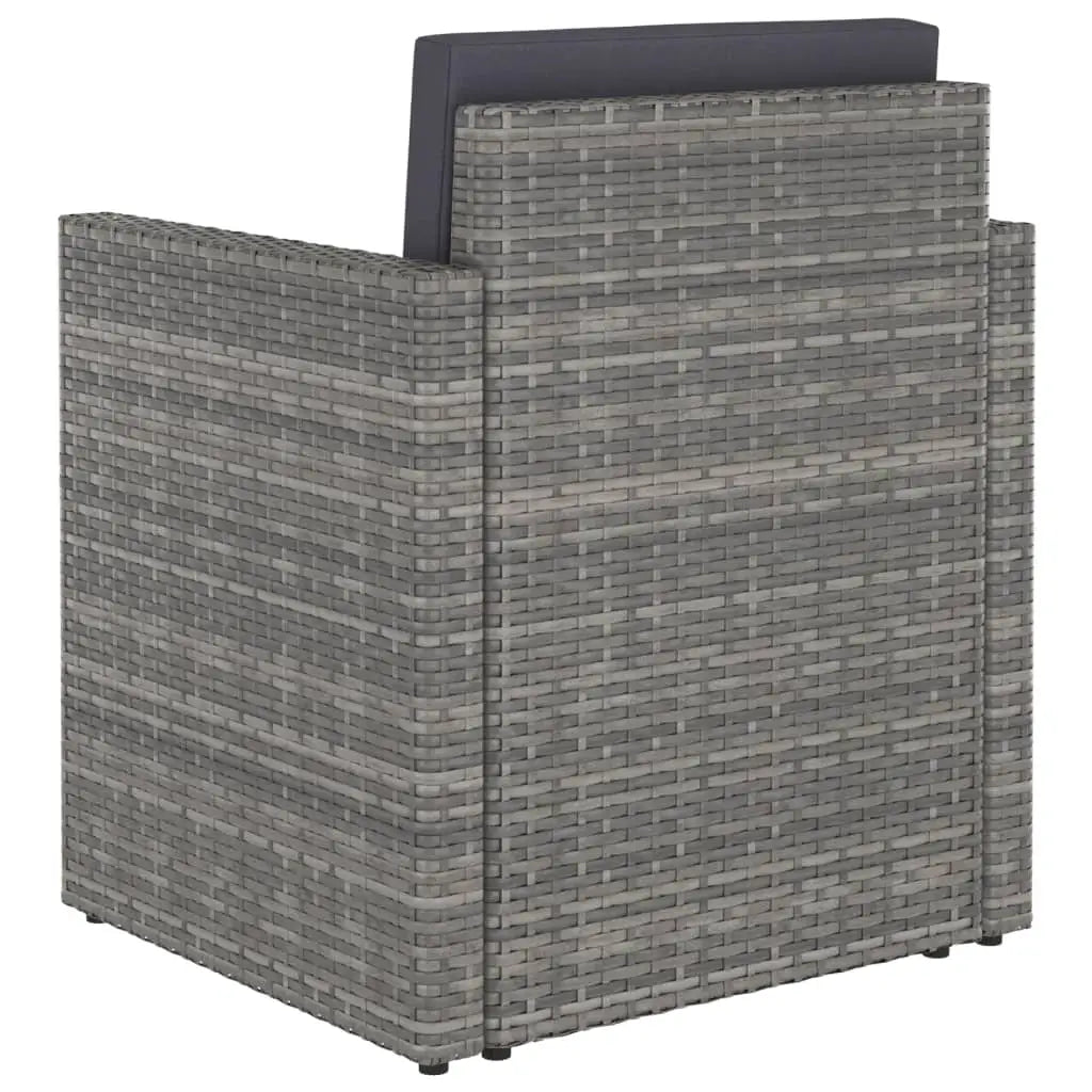 vidaXL Patio Chair All Weather Outdoor Furniture with Cushions Poly Rattan - Outdoor Chairs