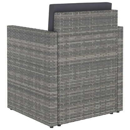 vidaXL Patio Chair All Weather Outdoor Furniture with Cushions Poly Rattan - Outdoor Chairs