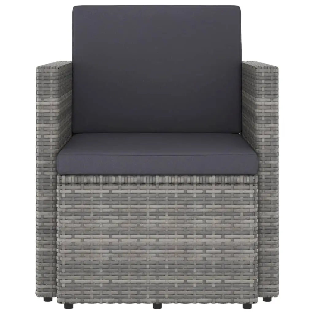 vidaXL Patio Chair All Weather Outdoor Furniture with Cushions Poly Rattan - Outdoor Chairs