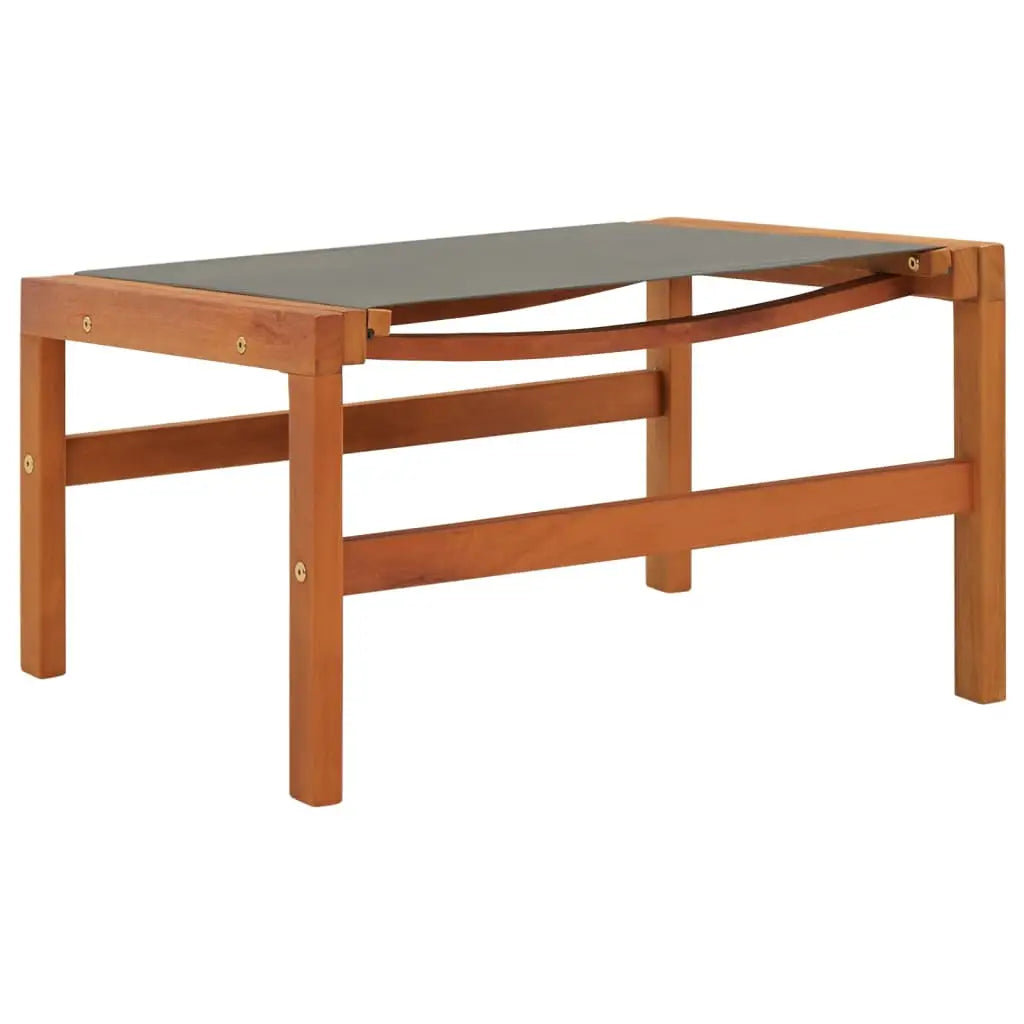 vidaXL Patio Chair Lounge Chair with Footrest Solid Wood Eucalyptus&Textilene - Lounge Chair