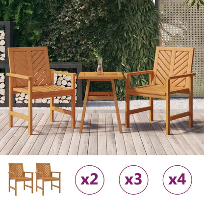vidaXL Patio Chair Outdoor Patio Furniture Dining Chair Solid Wood Acacia - Dining Chair